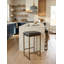 Tabouret de bar en cuir gris-1851920753