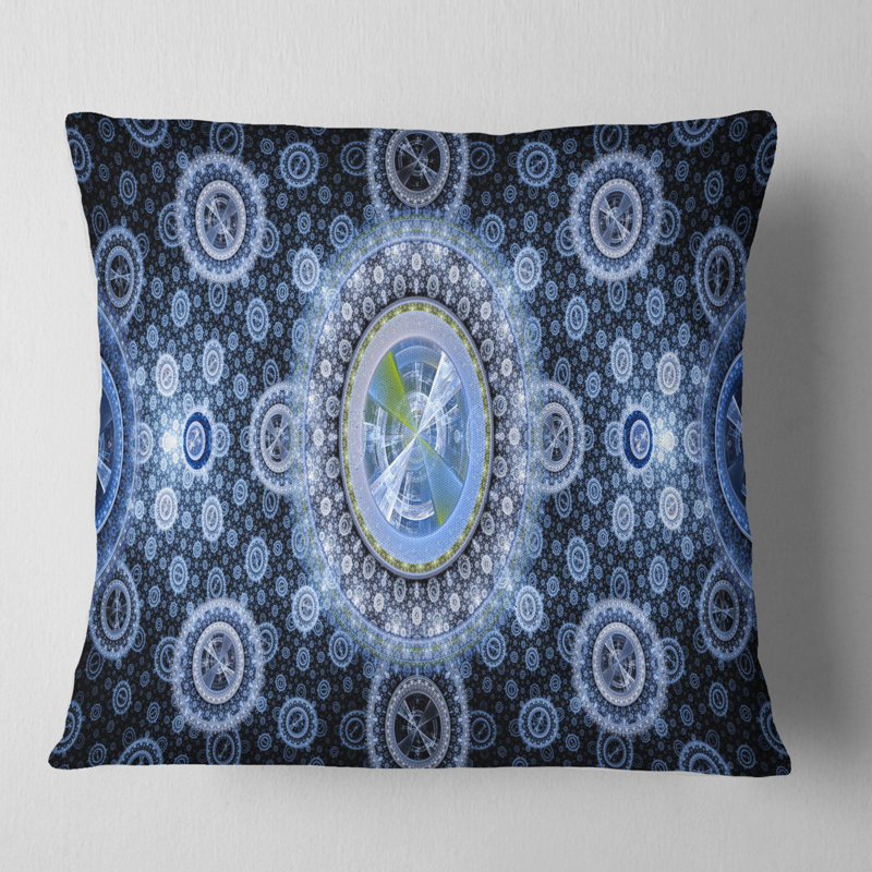 Art psychédélique relaxant - coussin abstrait imprimé, 18 po x 18 po, Bleu, Coussin décoratif