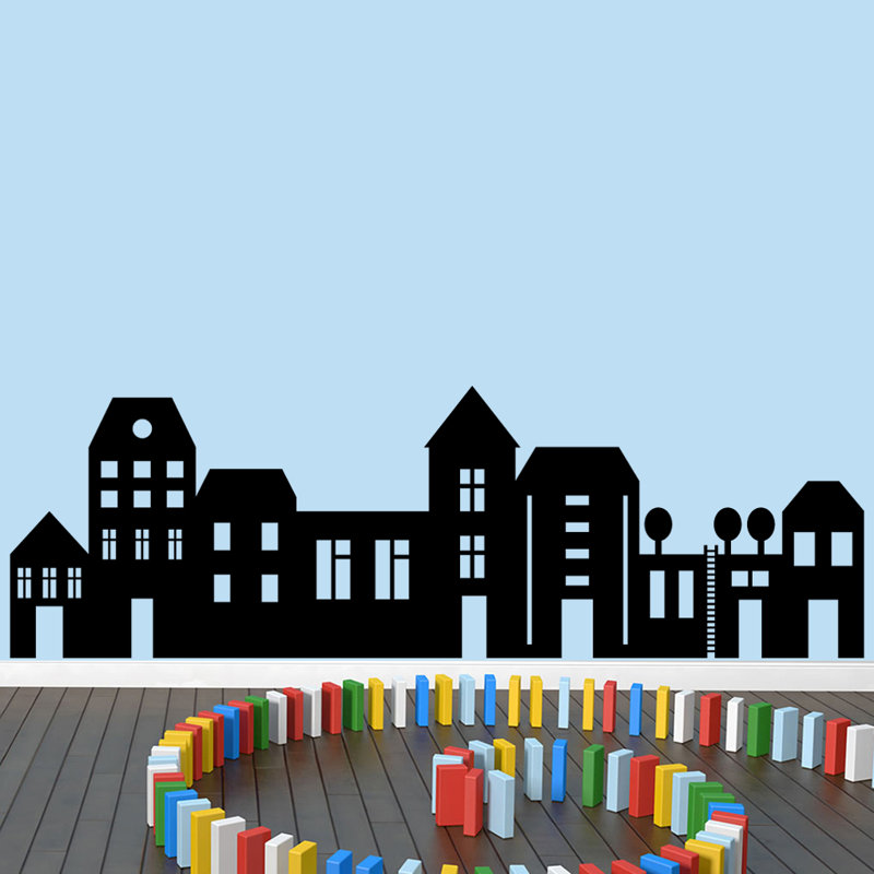 Scenic & Cityscapes Non-Wall Damaging Wall Decal, Black