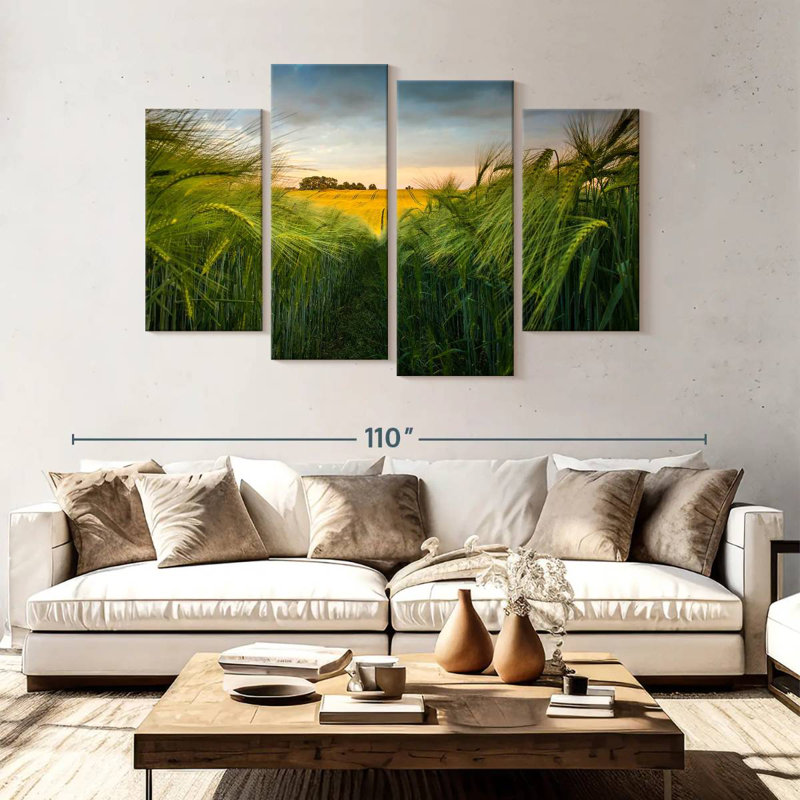 Harnek Green Wheat Field, 54" H x 84" W