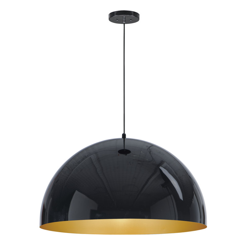 Luminaire suspendu en dôme à 1 lumière Demetrices, H 17 po x l 31 po x P 31 po