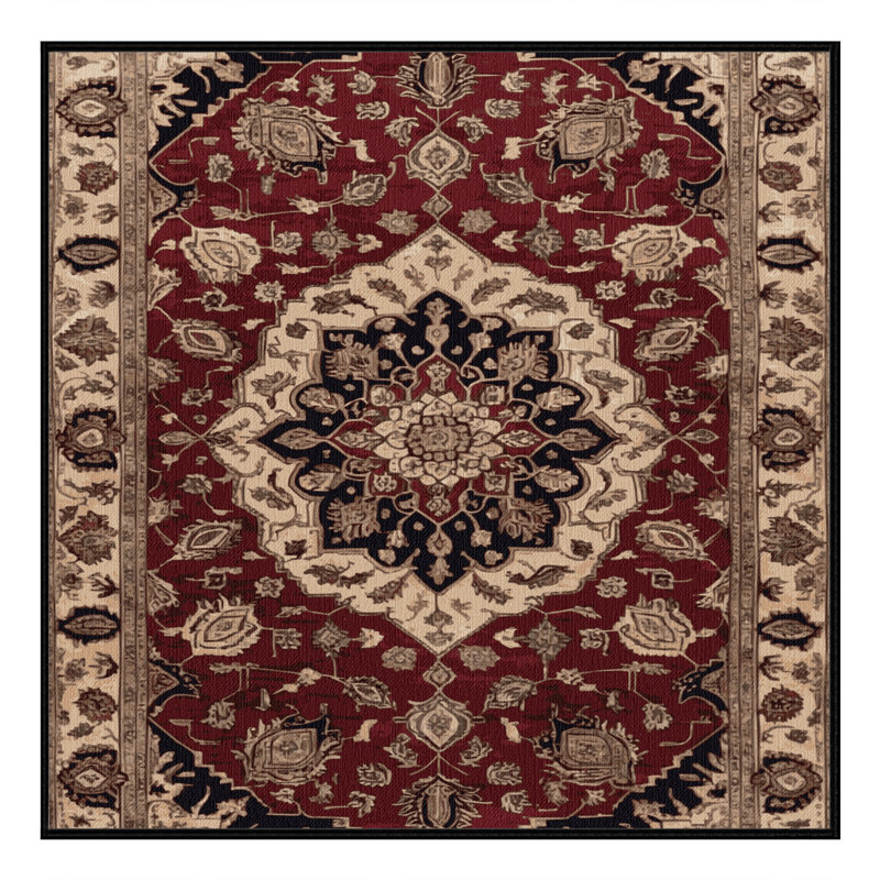 Tapis brun lavable à la machine, Carré 7 pi