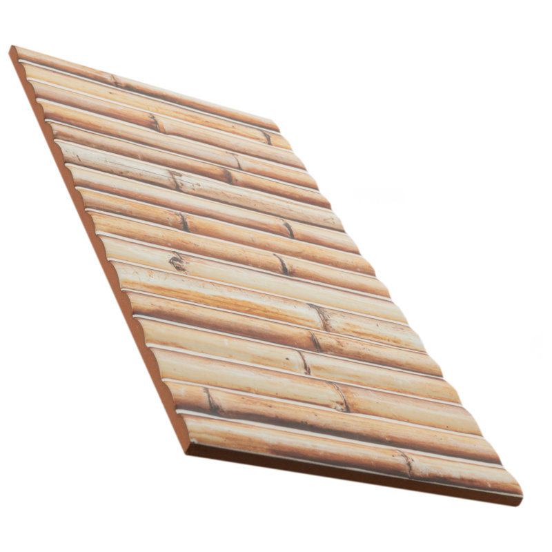 Bamboo 5.88'' W x 11.88'' L Tile, Tiki Cream