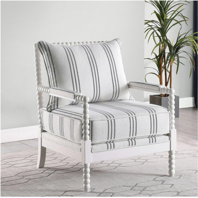 Fauteuil d'appoint à rayures blanches et bleu marine
