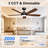 52" 5-Blade Smart Ceiling Fan with Light, WiFi/APP/Voice/Remote, 6 Speed High Airflow Low Noise DC Motor Reversible Airflow-799656588-799656589