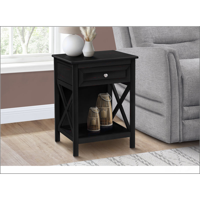 Table d'appoint, table de bout, table d'appoint, 2 niveaux, chambre à coucher, table de chevet, lampe, tiroir de rangement, placage, transitionnel