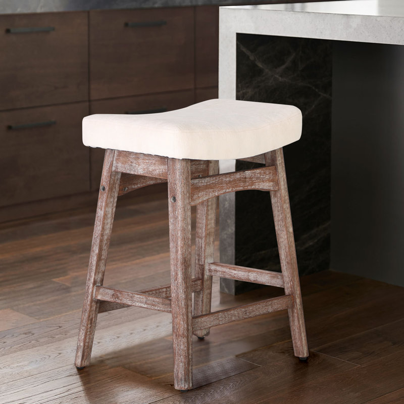 Tabouret de comptoir 24 po Amberlynn, Brun / blanc