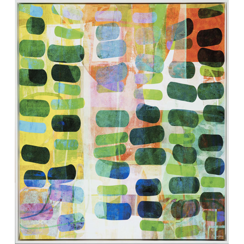 Modern Meadow II Print, Dark Green, White Framed, 41" H x 29" W  x 2" D