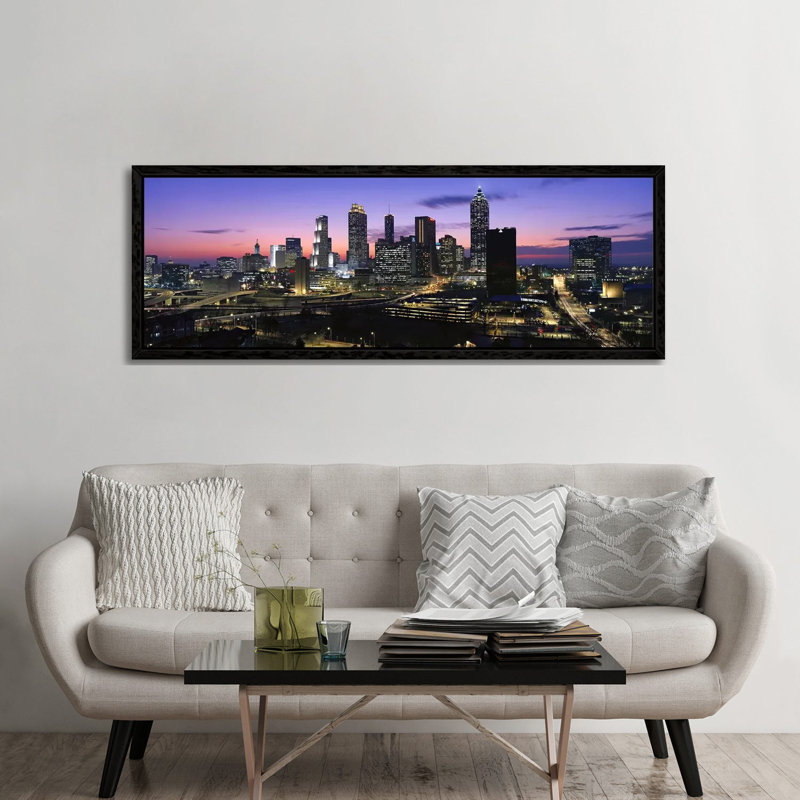 Skyscrapers in a city, Atlanta, Georgia, USA #5 1 Piece Floater Frame Panoramic Wall Art on Canvas, 182.88 cm H x 60.96 cm W