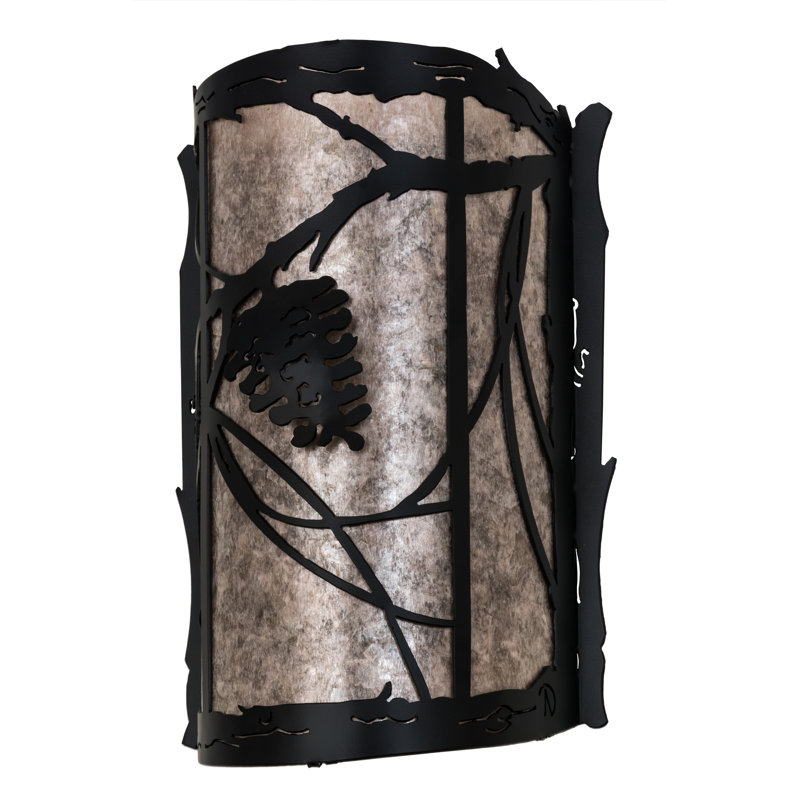 Applique murale encastrée 2 lumières Whispering Pines, Noir, H 14,5 po x l 10 po x P 5 po