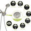8 Hand Shower And 4.7" Rain Showerhead, Brushed Nickel Dual Kit Shower, Showerhead With 8 Modes, Handheld-120951940