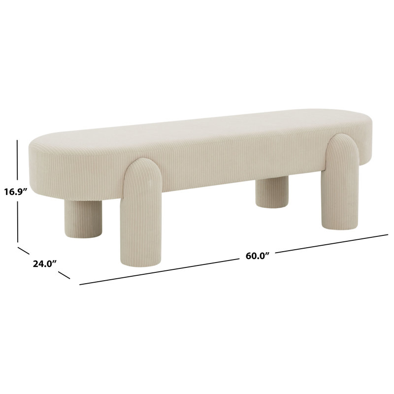 Banc rembourré Arland, Sable