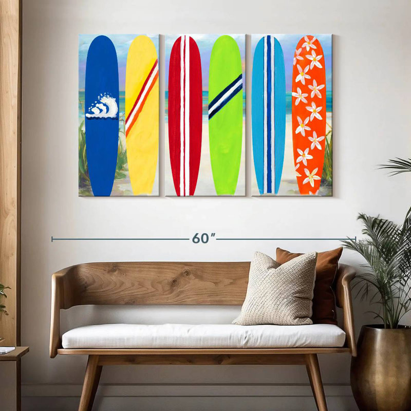 Planches de surf Senne sur la plage, H 32 po x l 50 po