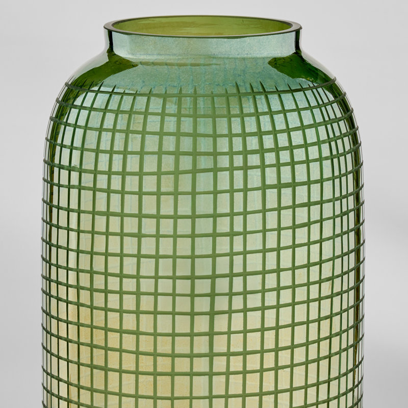 Modular Handcrafted Glass Table Vase, 19.25" H x 8" W x 8" D