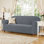 Housse de canapé 1 pièce en jacquard extensible, housses de canapé en spandex de polyester, housse de protection pour meubles de salon universelle pour animaux de compagnie lavables à la machine, housses de canapé antidérapantes pour canapé à 3 coussins pour animaux de compagnie (canapé, gris clair)