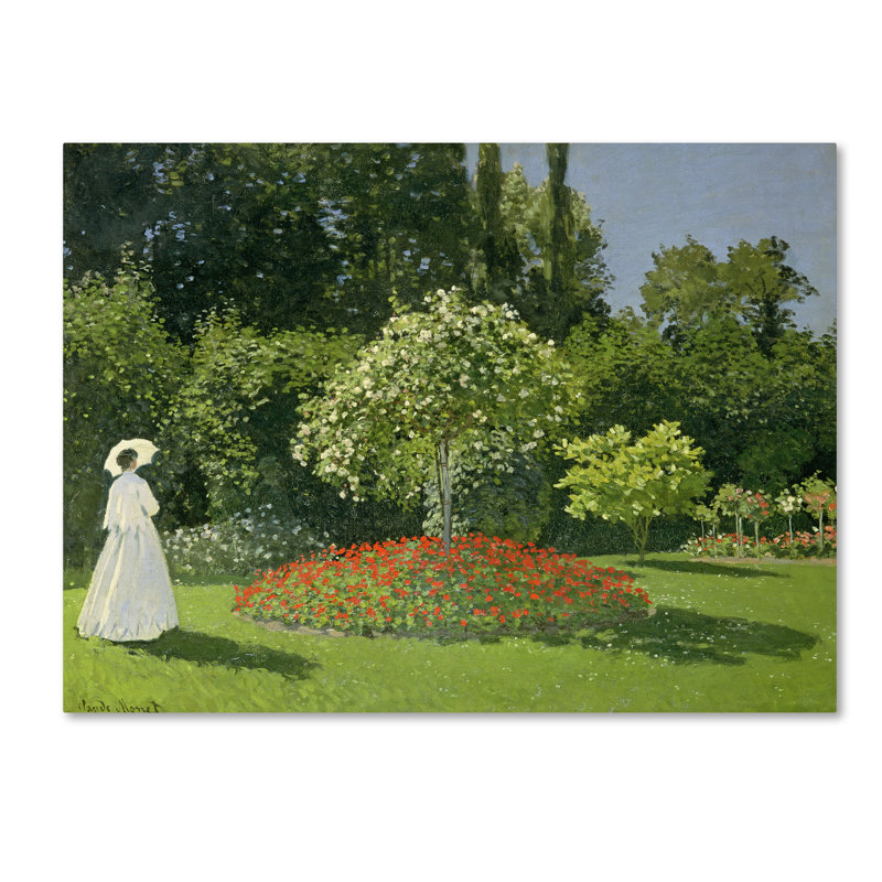 Jeanne Marie Lecadre in the Garden Green Landscape Canvas Art