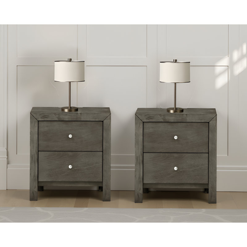 Ensemble de 2 tables de chevet Jarett Grey, Gris