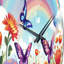 Horloge murale en métal mauve Butterfles-93381281