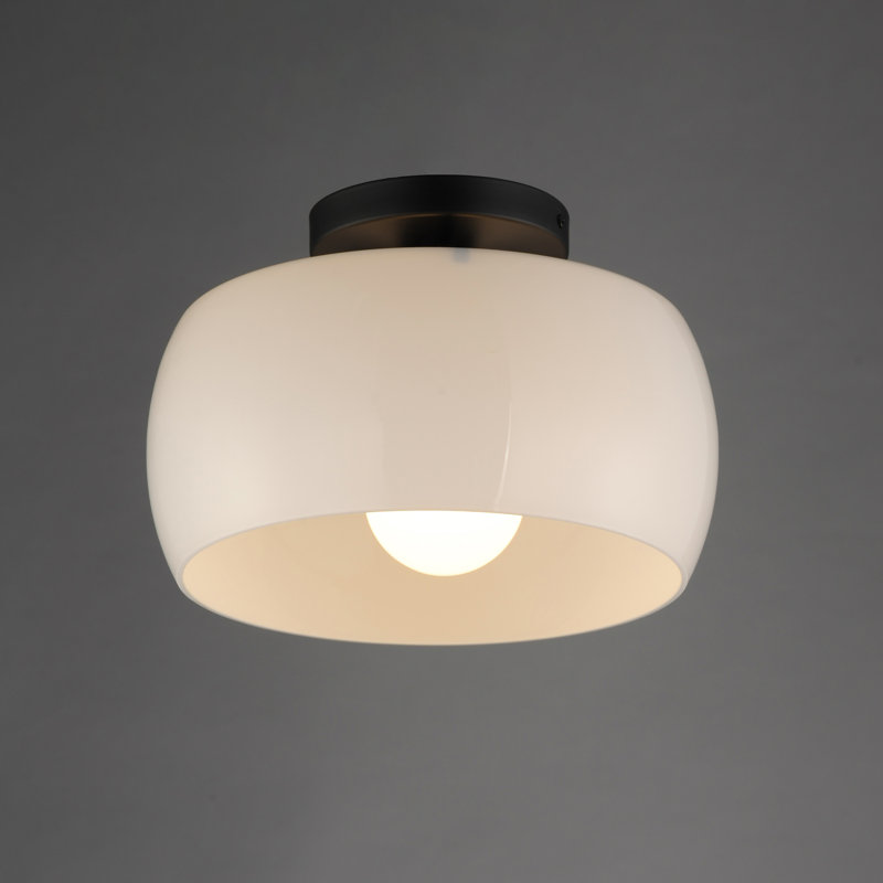 Glazed-Flush Mount, White/Black