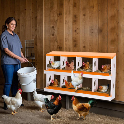 6/8/10-Hole Chicken Nest Box, Chicken Nesting Boxes for Laying Eggs with Ventilation Holes & Anti-Peck Design, Space-Saving Design, Nesting Box Suitable for Hens & Ducks
