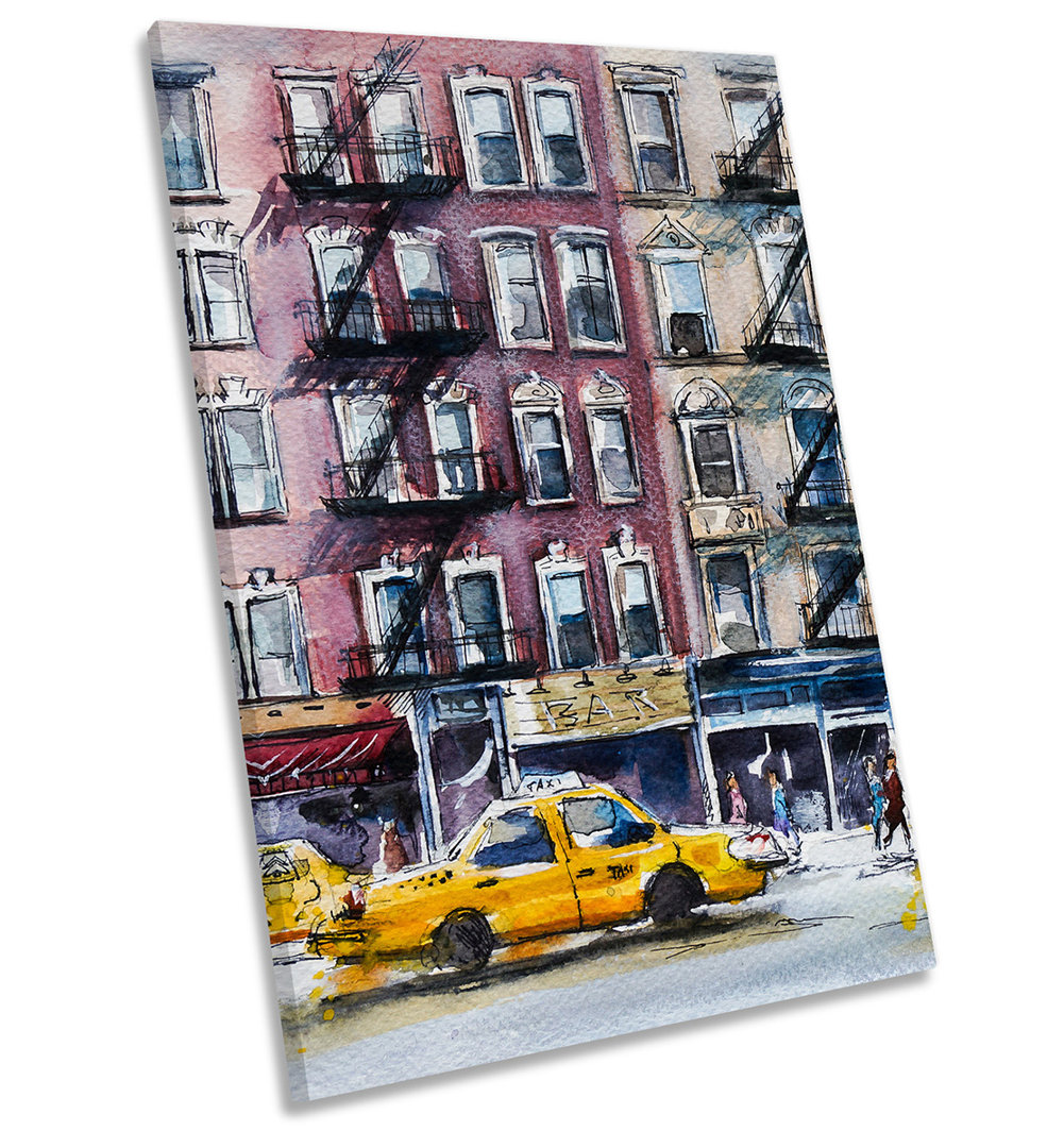 X7822 New York Yellow Taxi Cabs - Wrapped Canvas Painting