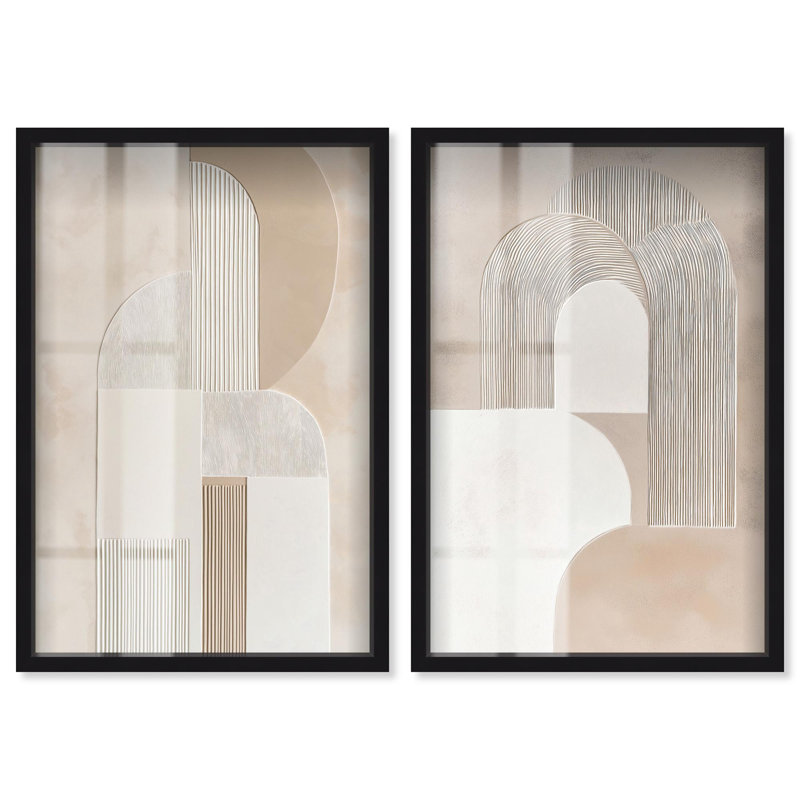 Ensemble de salon doré Golden Shadowbox par Art Remedy, Noir, H 16 po x l 11 po