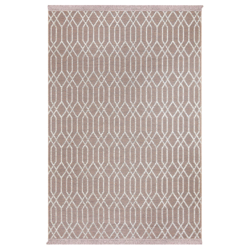 Rayqwan Geometric Machine Made Indoor / Outdoor Area Rug, Rectangle 2'7.5" x 4'11.1"