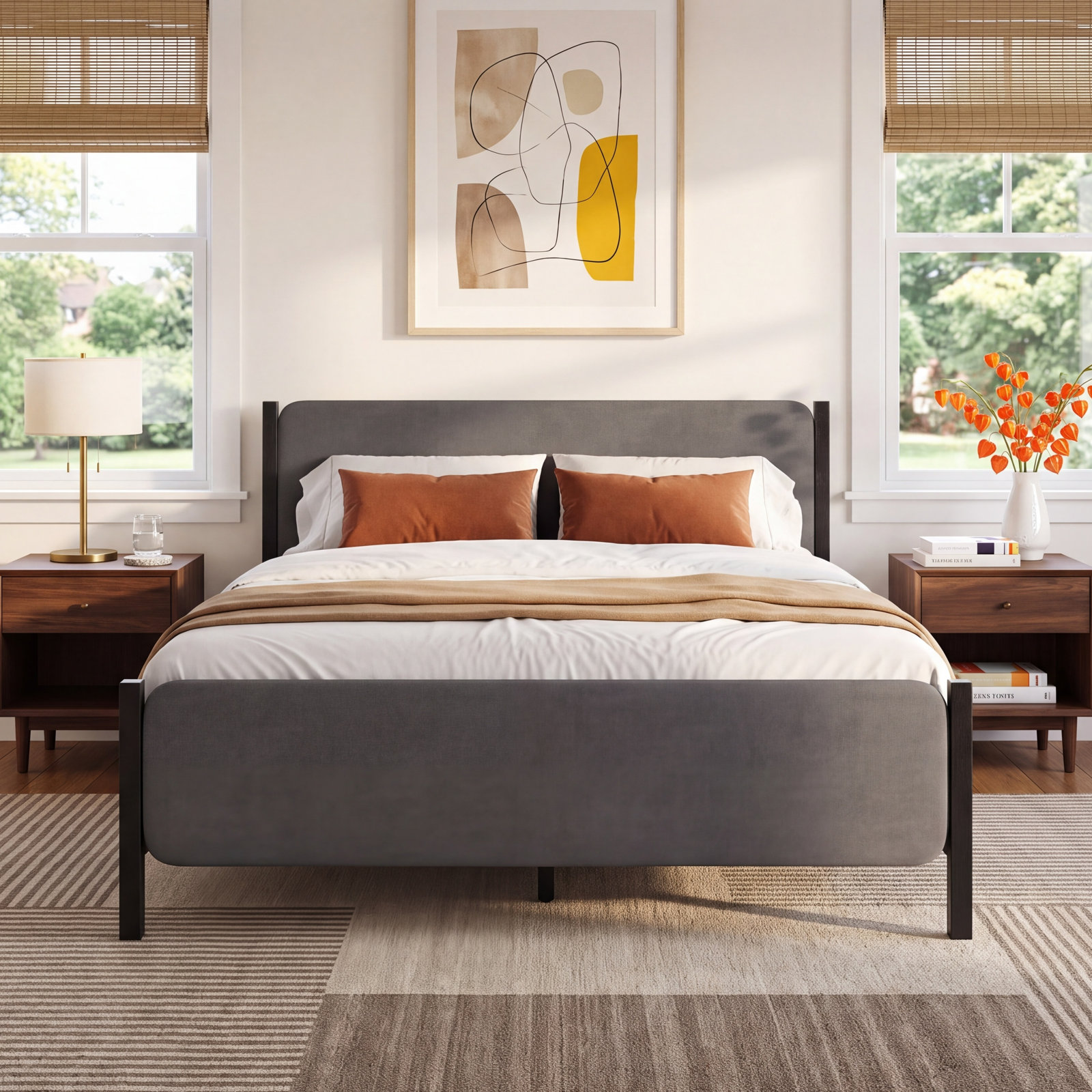 Leroy Velvet Upholstered Bed, King