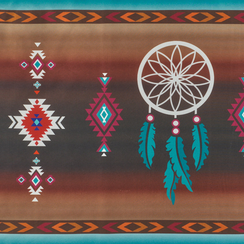 Southwest Dreamcatcher Full/Queen Blue-Brown Polyester Comforter Set