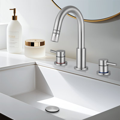 Robinet de salle de bain à 2 fonctions avec douchette rétractable et drain