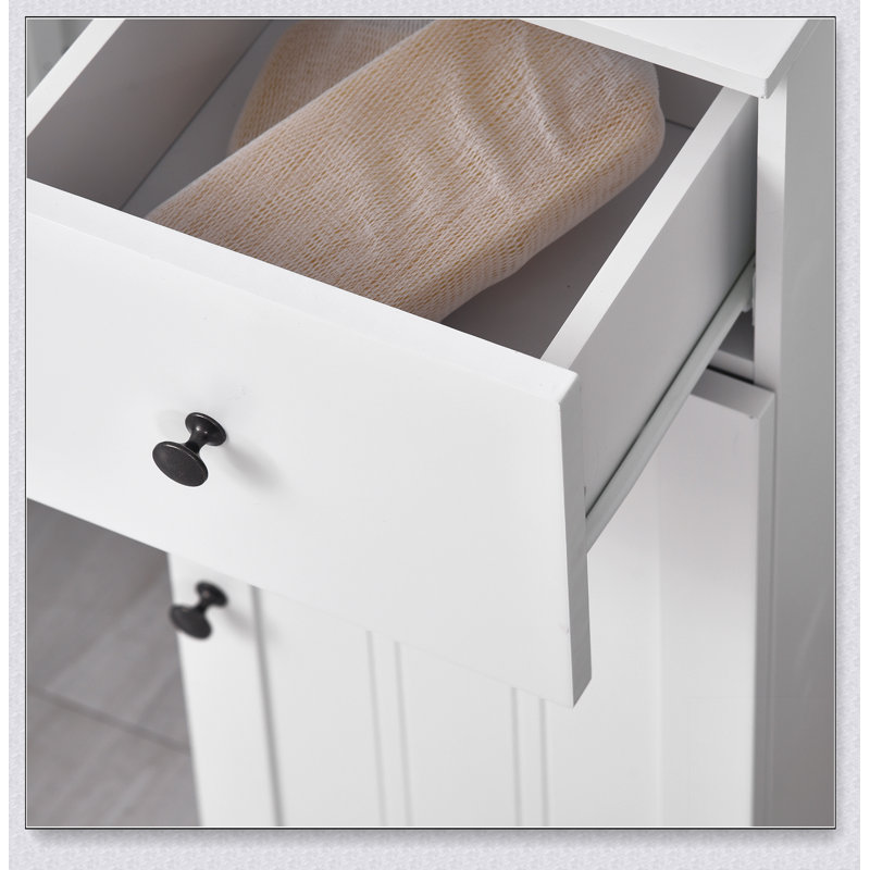 kleankin Short Bathroom Storage Cabinet (White)