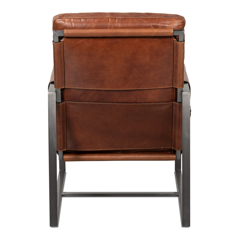 Edmonds Leather Armchair, Brown Leather