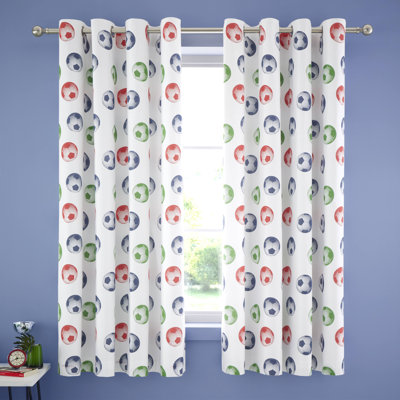 Eat Sleep Football Eyelet Room Darkening Curtains