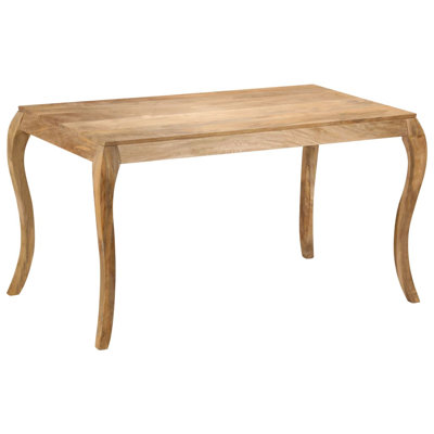 Jairo Mango Rectangular Wood Top Dining Table with Wood Base