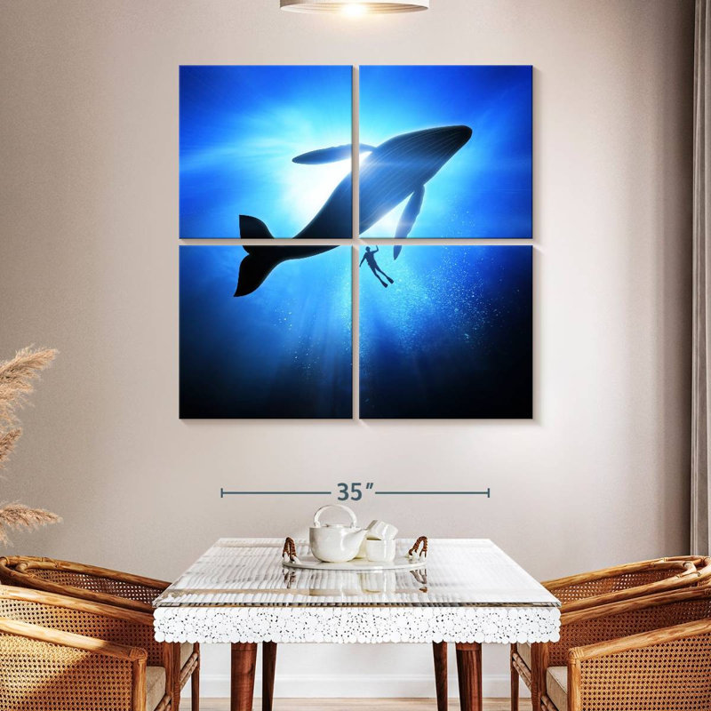 Brampt Diver And Humpback Whale, 45" H x 45" W