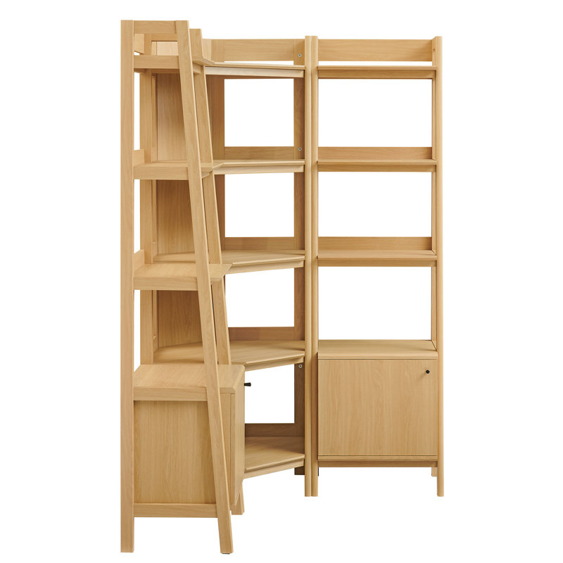 Ensemble de bibliothèque d'angle 3 pièces Billups, Chêne