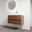 Meuble-lavabo mural avec lavabo en céramique, 2 tiroirs à fermeture en douceur-1563350665