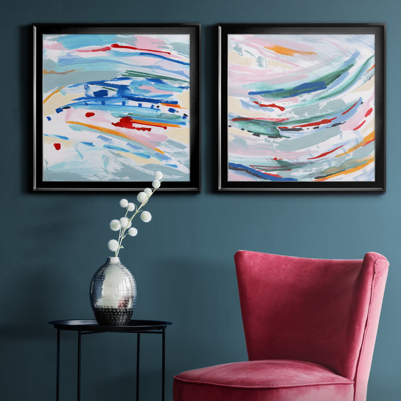 Waterway I - 2 pièces, reproduction sur toile encadrée, H 17,5 po x l 35 po x P 1,5 po, Noir