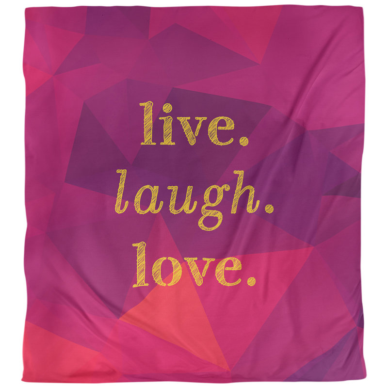 Housse de couette simple pour rire en temps réel love quot, Housse de couette pour très grand lit, Rubellite / or