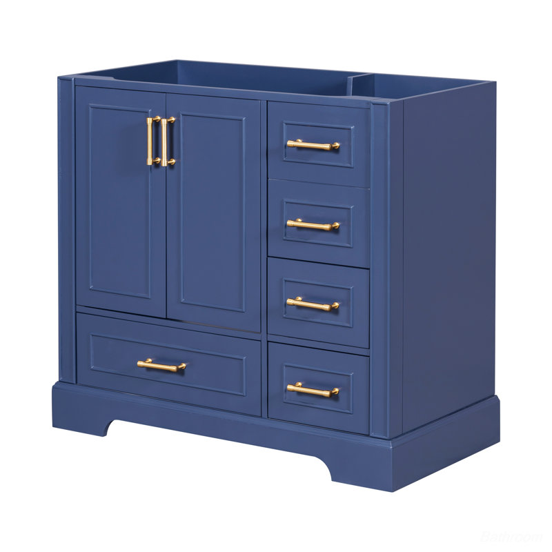 Meuble-lavabo simple pour salle de bain, Bleu marine