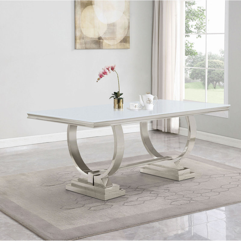 Table de salle à manger Mercy, Blanc