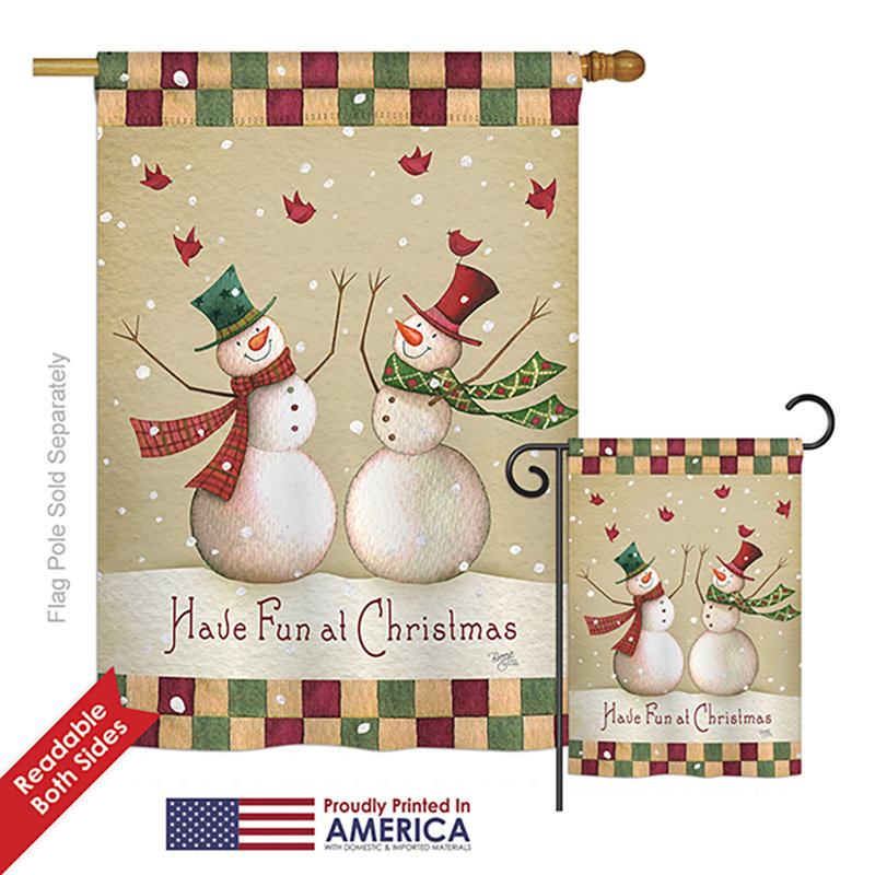 Profitez des impressions de noël en polyester de 2 côtés 40 x 28 po. ensemble de drapeau