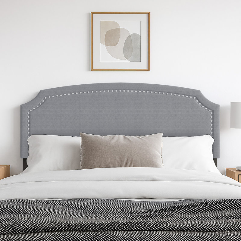 Richards Upholstered Headboard, Twin, Grey Linen