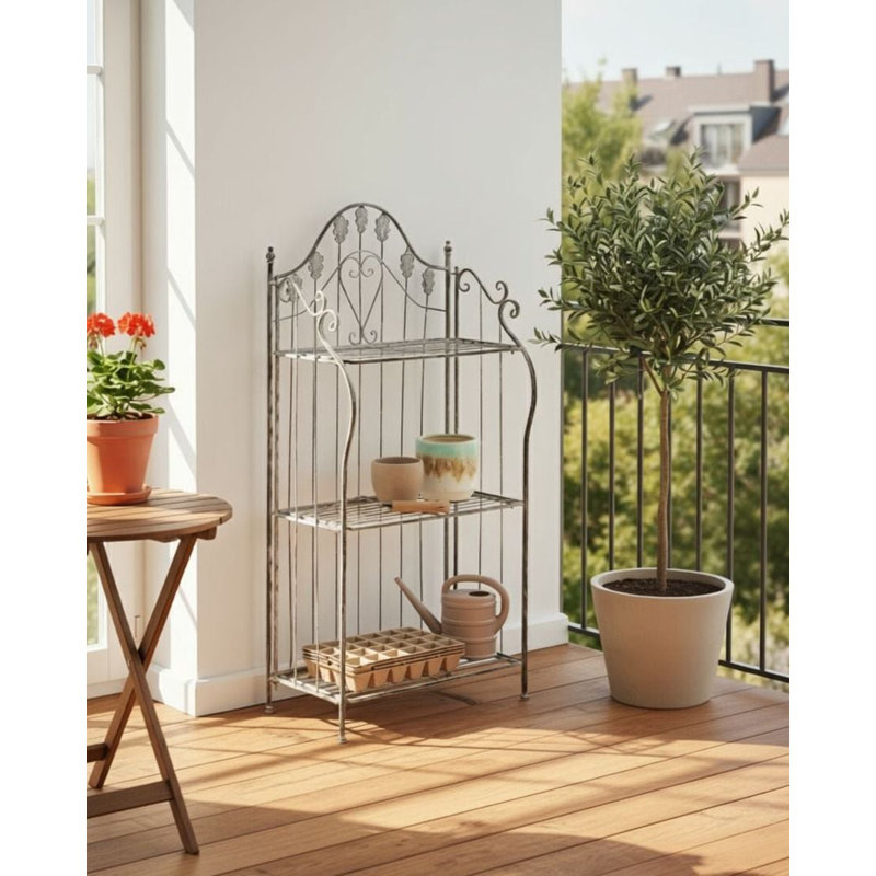 59cm W Iron Shelving Unit, Grey