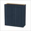Armoire murale durable bleu marine Shaker avec tablettes réglables pour un rangement polyvalent dans la cuisine, la salle de bain et plus encore