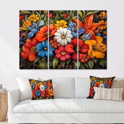 Love Blooms Of Summer Flowers II - Floral Wall Art Print Set