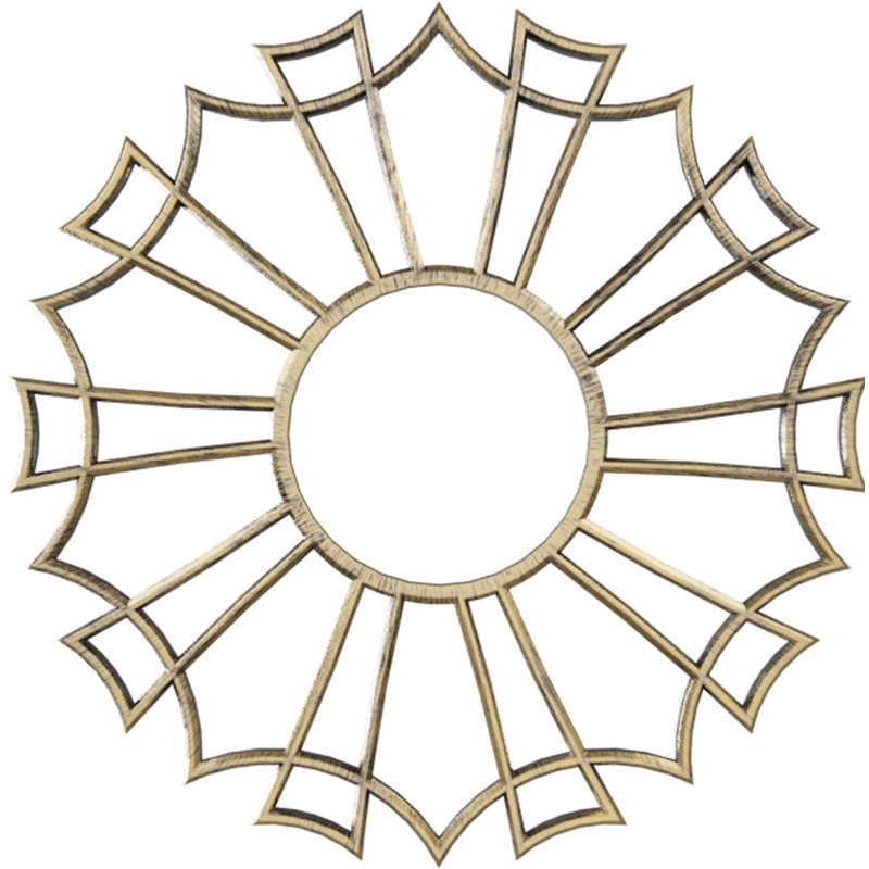 Médaillon de plafond 34 po x 34 po x P 12 po x P 1 po Augustus, H 38 po x l 38 po x P 1 po, Or pâle antique