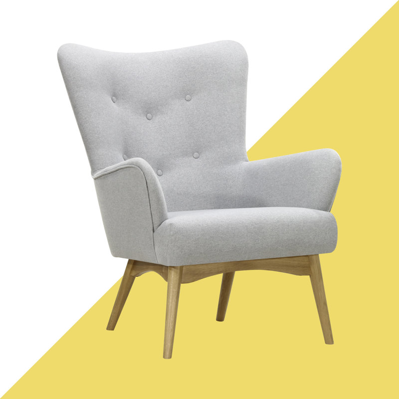 Holli Upholstered Wingback Chair, Hamilton Grey