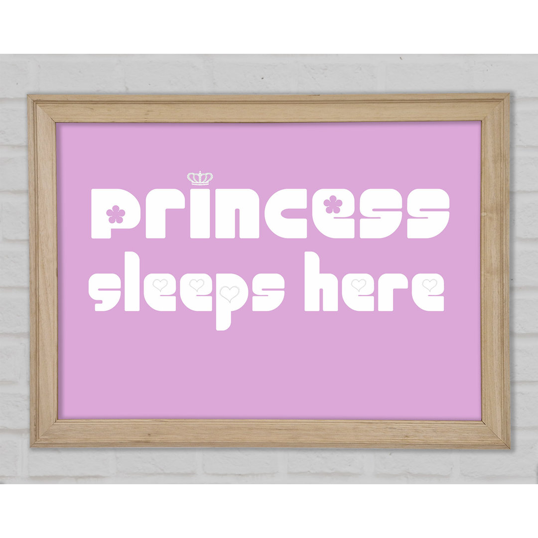 Princesss Sleeps Here 2 Rosa Gerahmter Druck