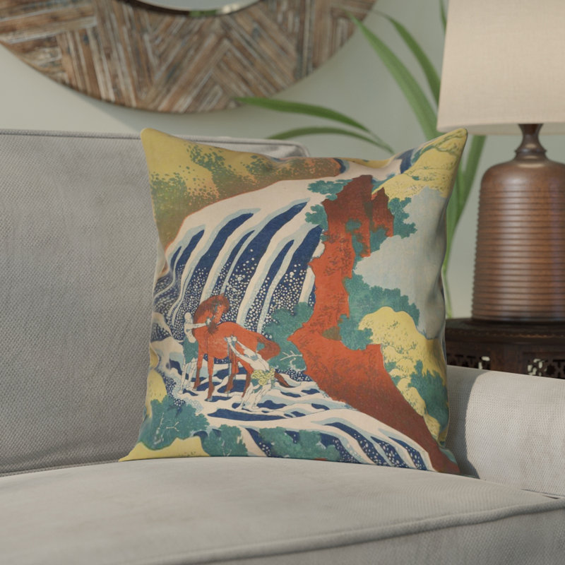 Housse de coussin en coton Katsushika Hokusai, 18 po x 18 po